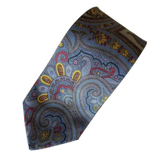 Ralph Lauren Collection Paisley Silk Necktie 60" Made In Italy 100% Silk Handmad - Picture 11 of 11